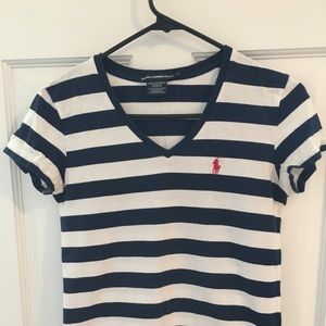 Ralph Lauren Sport Navy and White Striped Tee